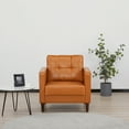 thumbnail image 1 of A&D Home Anza Tufted Faux Leather Armchair, Camel, 1 of 8