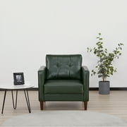 A&D Home Anza Tufted Faux Leather Armchair, Green