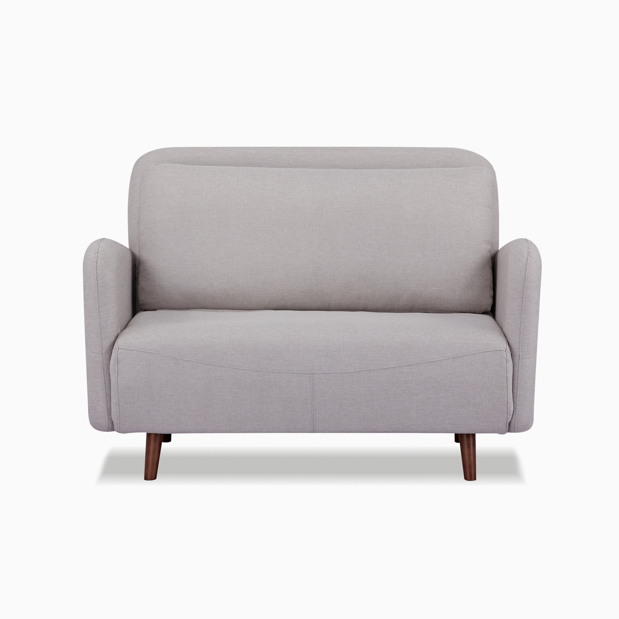 A&D Home Cypress Faux Linen Convertible Chair, Compact Futon Sleeper, Beige