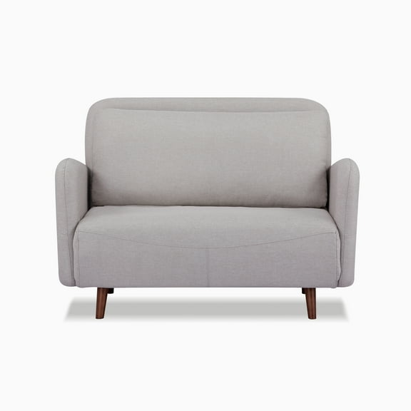 A&D Home Cypress Faux Linen Convertible Chair, Compact Futon Sleeper, Beige