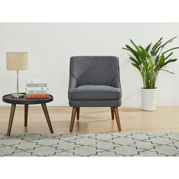 A&D Home Dana Linen Accent Chair, Dark Gray