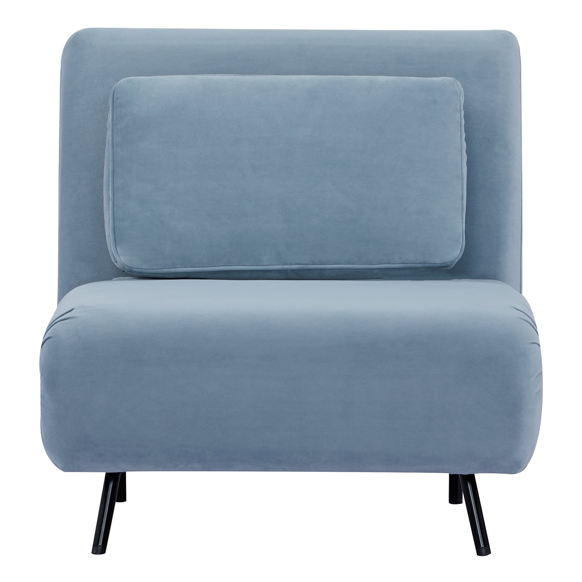 A&D Home Boston Velvet Convertible Chair, Blue 