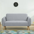 thumbnail image 1 of A&D Home Linda Polyester Round Arm Loveseat Sofa, Light Gray, 1 of 8