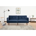 thumbnail image 1 of A&D Home Moreno Polyester Split Back Convertible Sofa, 3 Person Tufted Couch, Velvet Blue, 1 of 7