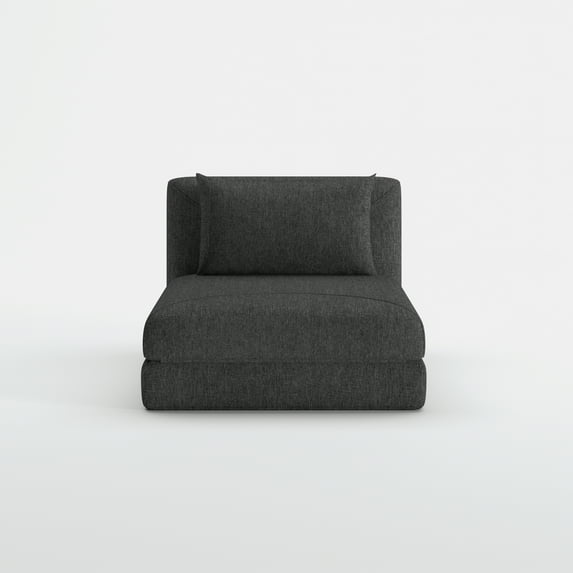 A&D Home Santa Polyester Futon Convertible Chair, Dark Gray