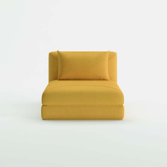A&D Home Santa Polyester Futon Convertible Chair, Yellow