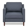 thumbnail image 1 of A&D Home Sedona Dark Gray Faux Linen Modern Accent Chair, Upholstered Contemporary Lounge Armchair, 1 of 8