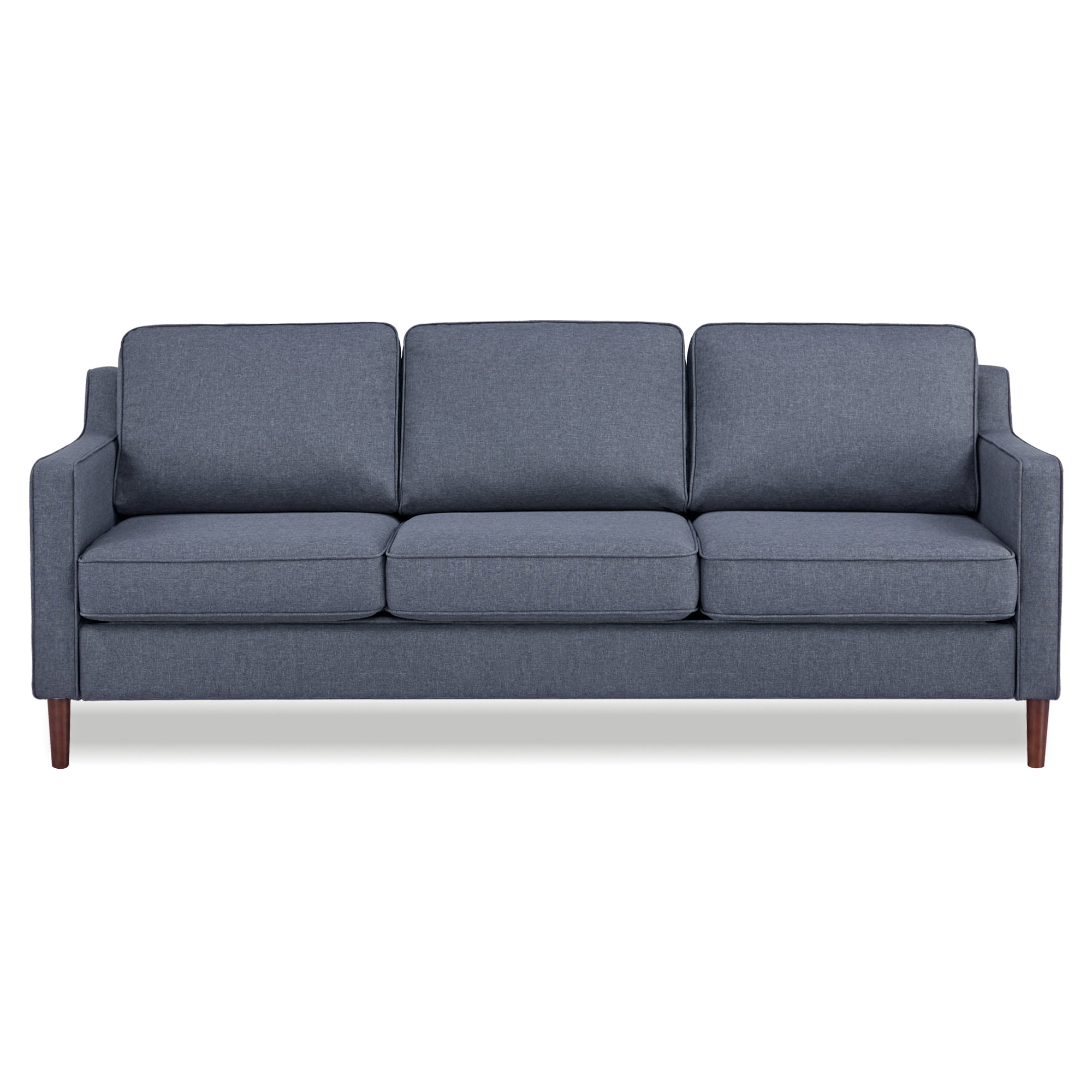 A&D Home Sedona Dark Gray Faux Linen Modern Sofa, Upholstered Contemporary Couch