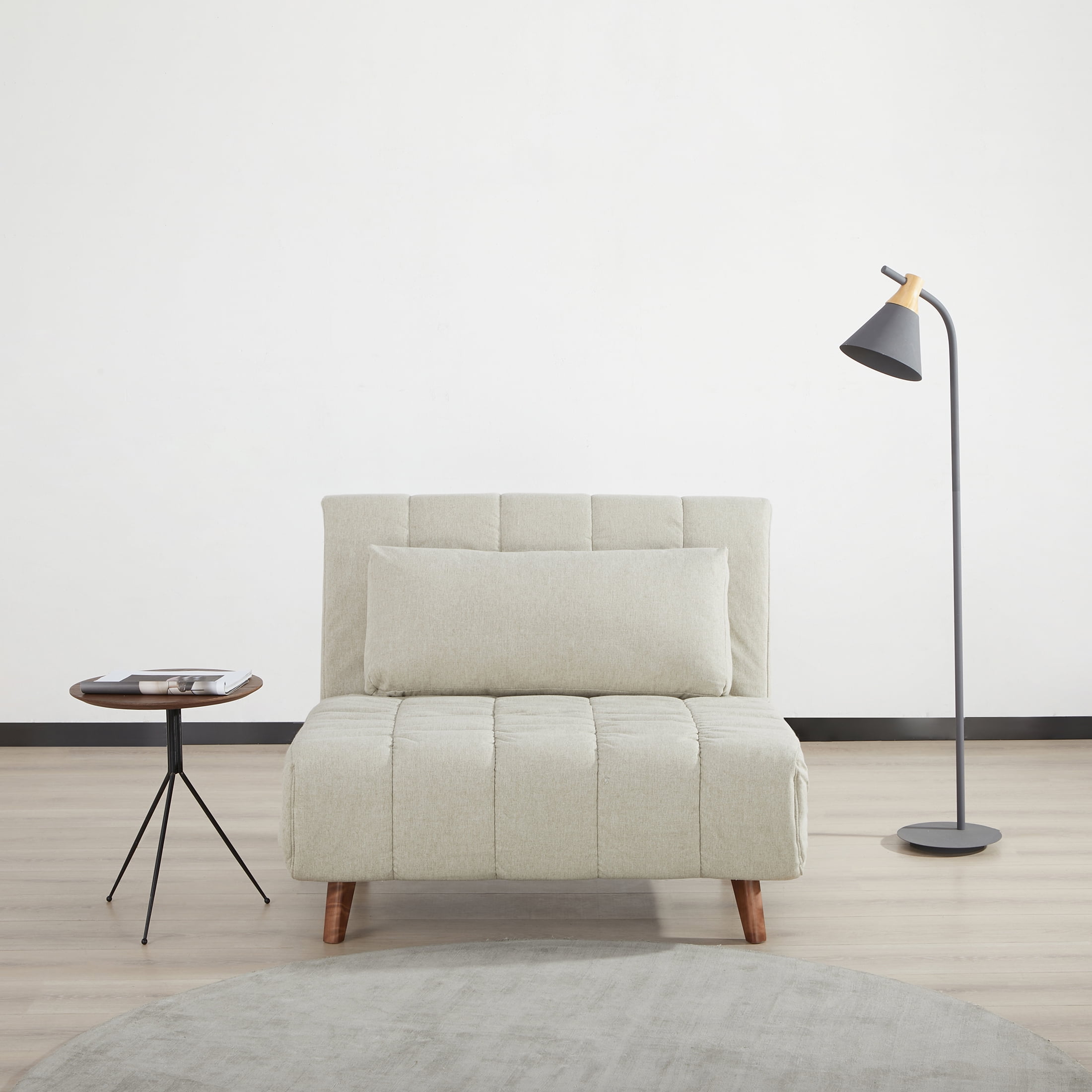A D Home Tustin Twin Size Lounge Armless Convertible Futon Chair Polyester Charcoal Walmart