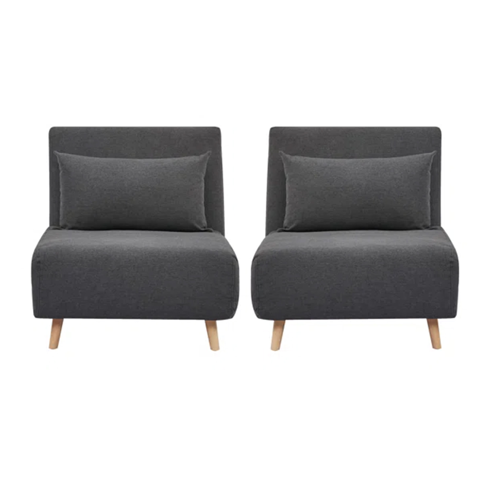 A&D Home Tustin Futon Chair Dark Gray Set of 2