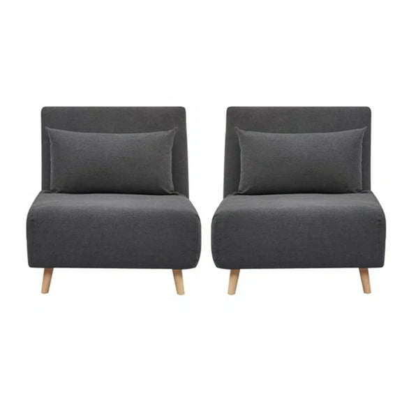 A&D Home Tustin Futon Chair Dark Gray Set of 2