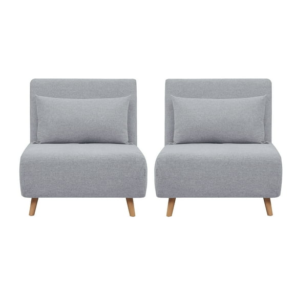 A&D Home Tustin Futon Chair Light Gray Set of 2