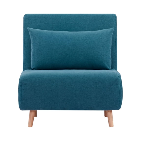 A&D Home Tustin Polyester Convertible Futon Chair, Peacock Blue