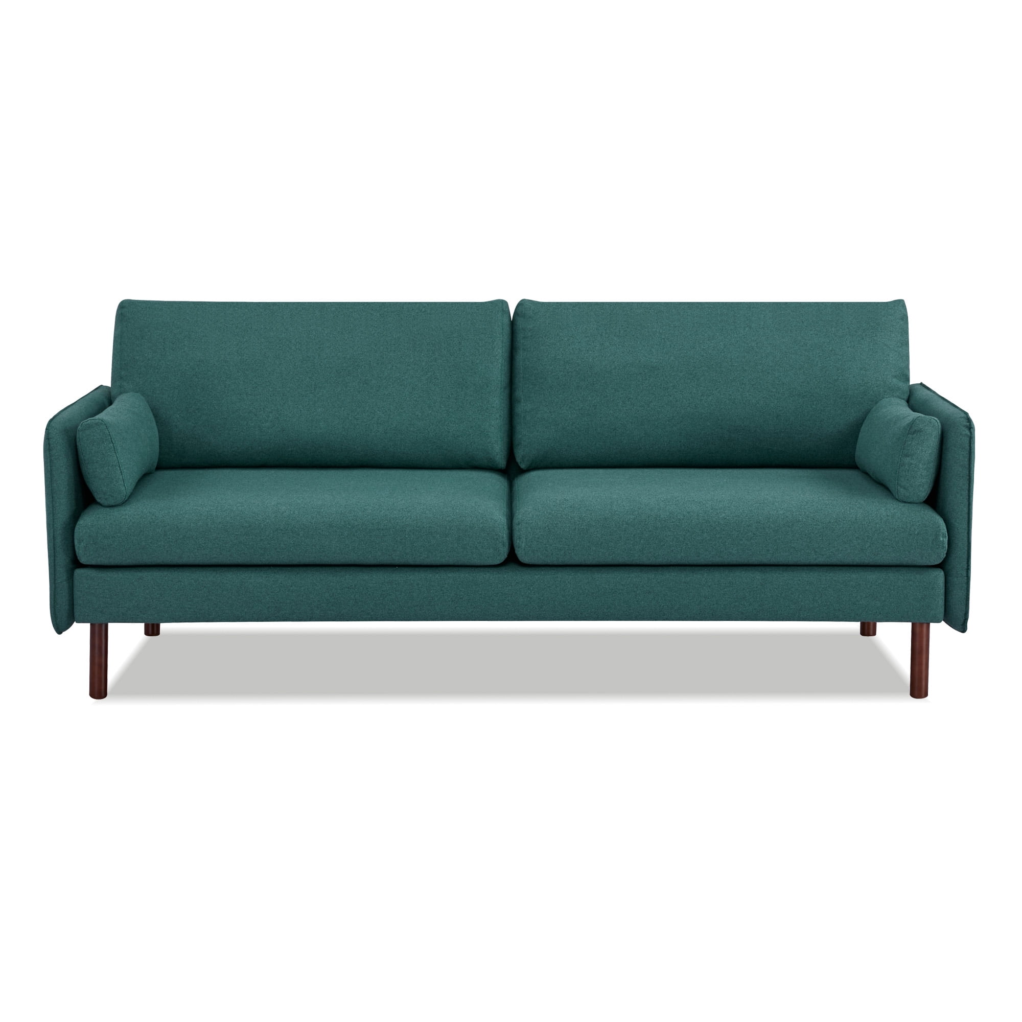 A&D Home Yucca Dark Green Polyester Modern Sofa, Upholstered Contemporary Couch