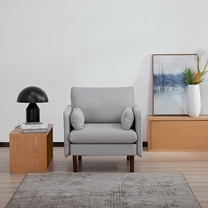 A&D Home Yucca Light Gray Polyester Modern Accent Chair, Upholstered Contemporary Lounge Armchair