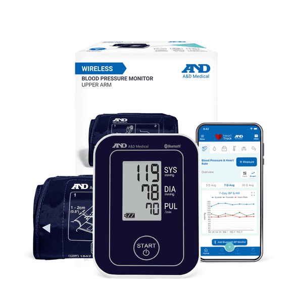 A&D Medical UA-651BLE Wide Cuff Digital Upper Arm Blood Pressure Monitor with Bluetooth
