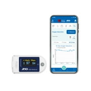 A&D Medical Fingertip Pulse Oximeter for Sports, UP-200BLE, SpO2 & Pulse Rate Tracker, Carrying Case, Lanyard, AAA Batteries