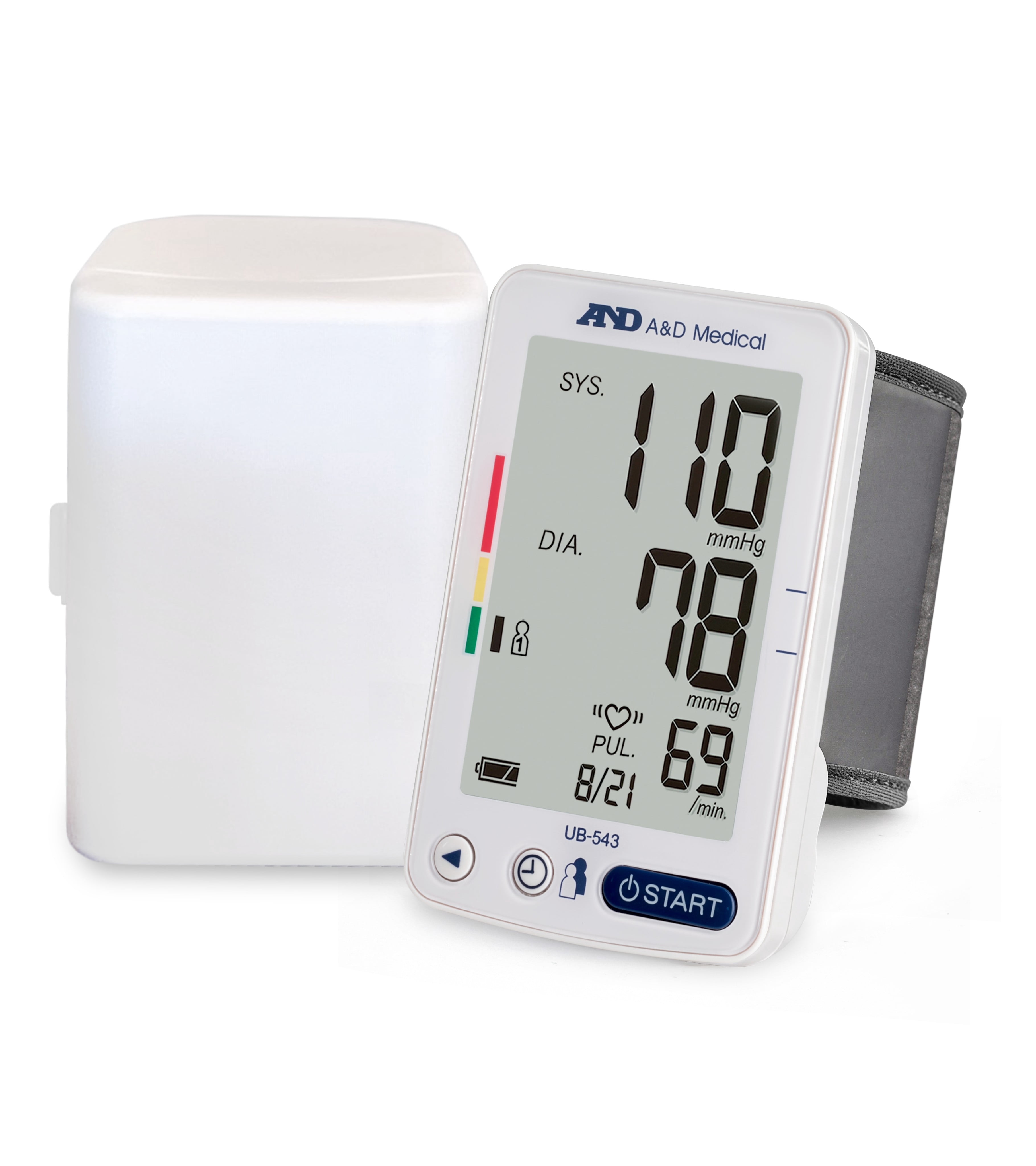 A&D Medical Bluetooth Blood Pressure Monitor, Wrist, Digital, Heart Rate Detection (UB-543)