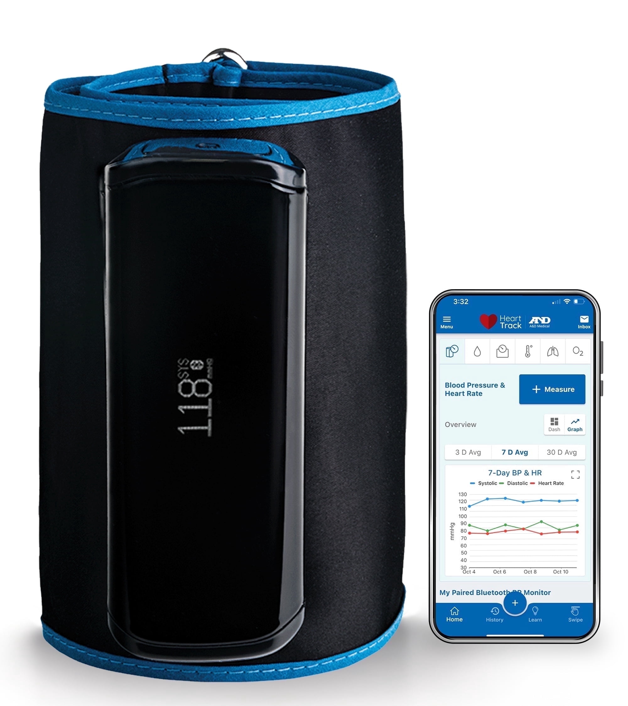 A&D Medical UltraConnect UA-1200BLE All-in-One Upper Arm Blood Pressure Monitor with Bluetooth