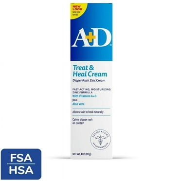 A+D Medicated Diaper Rash Cream with Zinc, 4oz