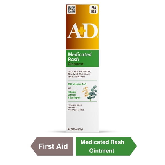 A+D Medicated Rash Ointment 1.5 oz Relieves Rash & Skin Irritated Skin
