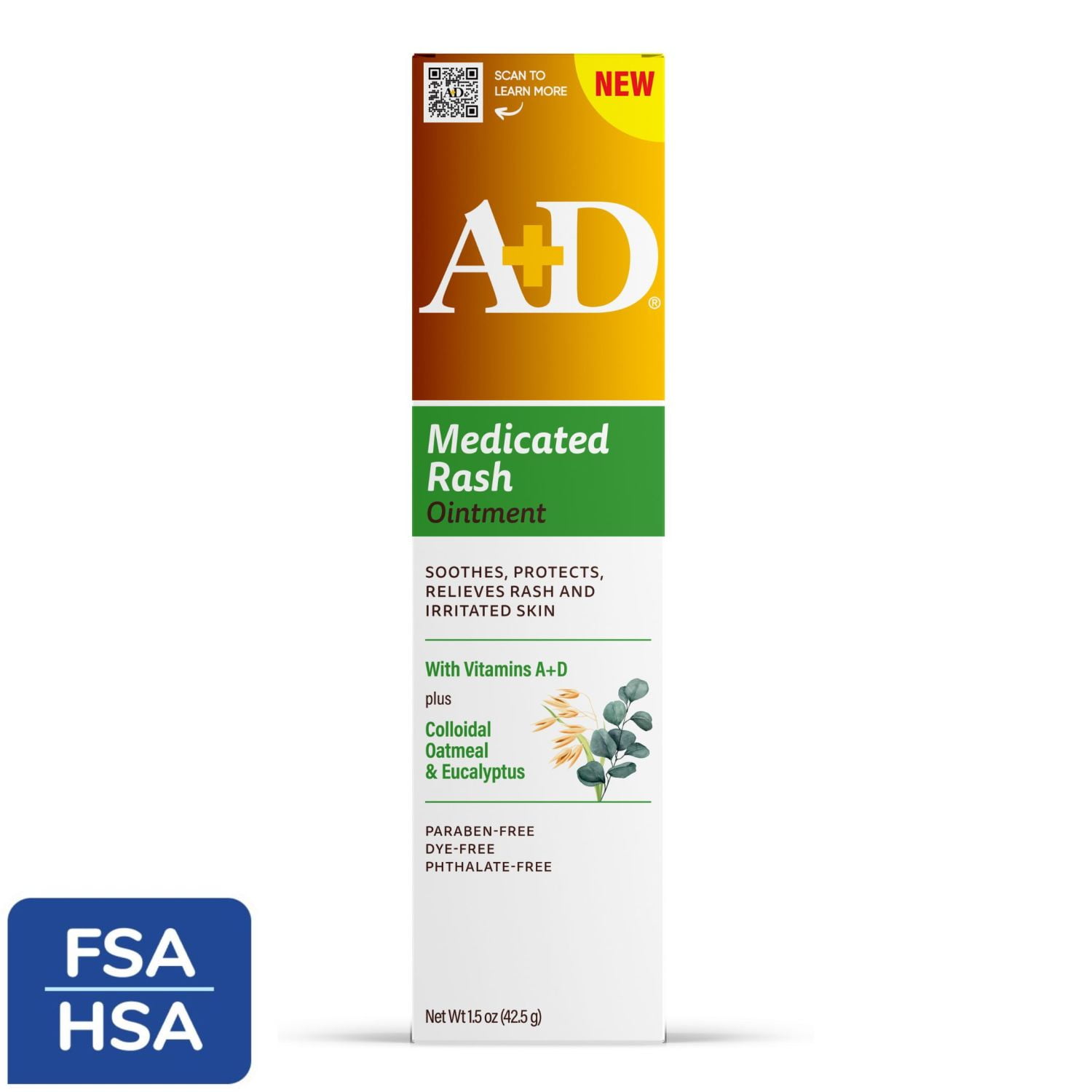 A+D Medicated Rash Ointment 1.5 oz Relieves Rash & Skin Irritated Skin