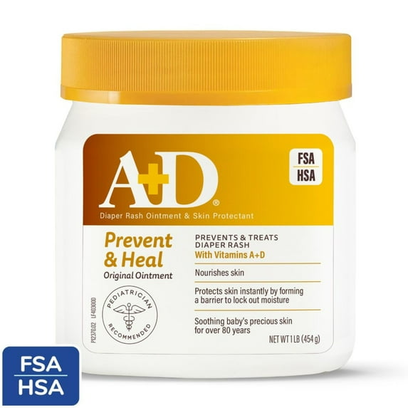 A+D Original Diaper Rash Ointment, 1lb Tub, All Skin Types