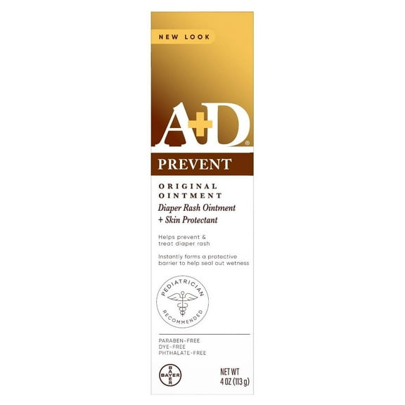 A+D Original Ointment 4 Ounce Diaper Rash & Skin Protectant (Pack of 2)