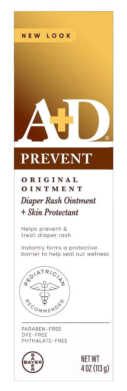 A+D Original Ointment 4 Ounce Diaper Rash & Skin Protectant (Pack of 3)
