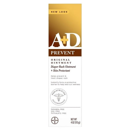 A+D Original Ointment 4 Ounce Diaper Rash & Skin Protectant (Pack of 3)