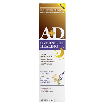 A+D Overnight Healing Rash Ointment 3.6 Ounce (Pack of 2)