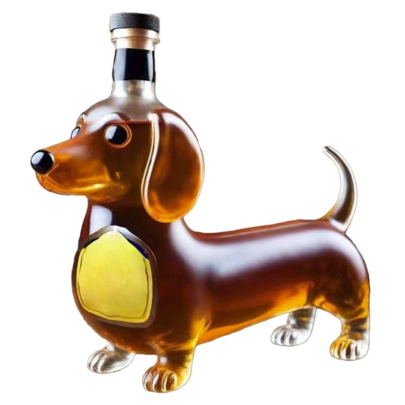 A Dachshund Dog Shaped Whiskey Glass Bottle High Borosilicate Hand Blown For Brewing Craft Display Gift 300Ml 8.26X8.26X5.31Inch