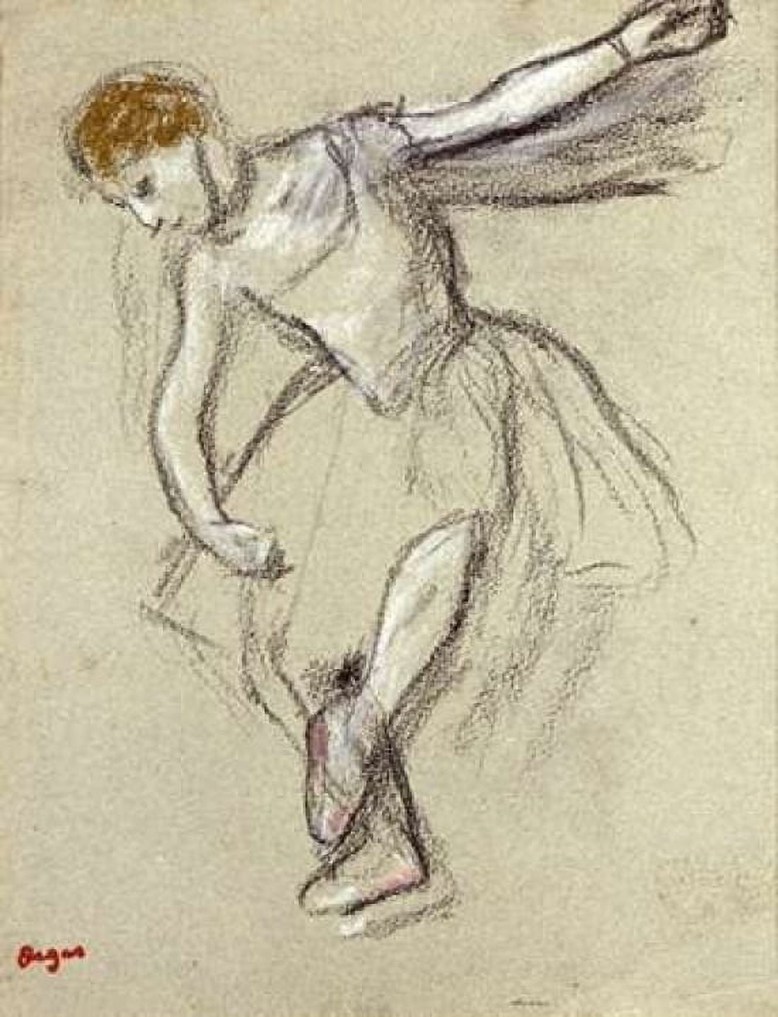 A Dancer Seen In Profile Canvas Art - Edgar Degas (22 x 28)