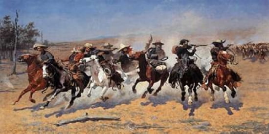 A Dash For Timber Canvas Art - Frederic Remington (24 x 48)