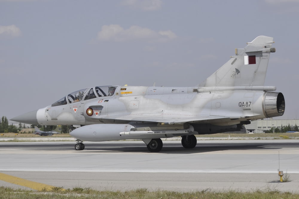A Dassault Mirage 2000-5DDA of the Qatar Emiri Air Force Canvas Art - Giorgio CiariniStocktrek Images (34 x 23)