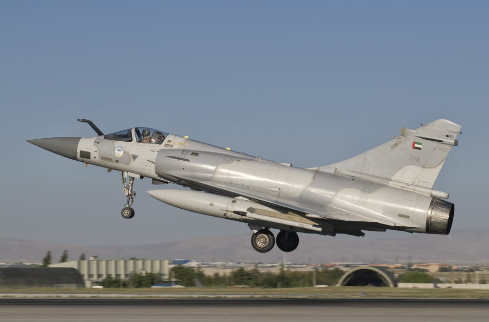 A Dassault Mirage 2000 of the United Arab Emirates Air Force Canvas Art - Giovanni CollaStocktrek Images (35 x 23)