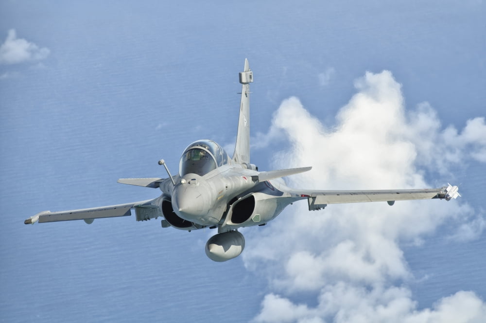 A Dassault Rafale of the French Air Force in flight over Brazil Canvas Art - Giovanni CollaStocktrek Images (18 x 12)