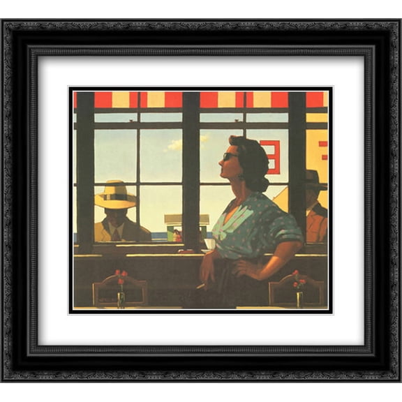 A Date with Fate 2x Matted 24x20 Black Ornate Framed Art Print by Jack Vettriano