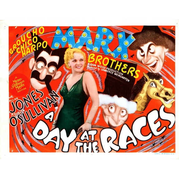 A Day At The Races Poster Art The Marx Brothers Esther Muir 1937 Movie Poster Masterprint (28 x 22)