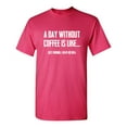 thumbnail image 1 of A Day Without Coffee Is Like Just Kidding I Have No Idea Sarcastic Premium T Shirt Adult Humor Funny Graphic Tee For Xmas Pre Birthday Anniversary Gift Hilarious Novelty Tshirt, 1 of 5