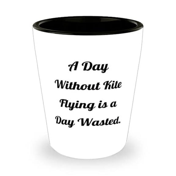 A Day Without Kite Flying is a Day Wasted. Shot Glass, Kite Flying Ceramic Cup,