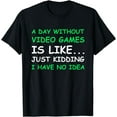 thumbnail image 1 of A Day Without Video Games Funny Video Gamer Gift Men Women T-Shirt, 1 of 3