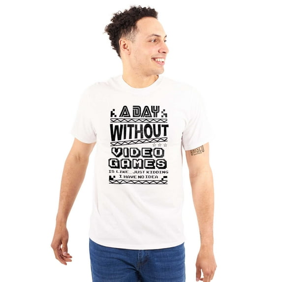 A Day Without Video Games Plus Size Crewneck Graphic Tee Shirt Brisco Brands 3X