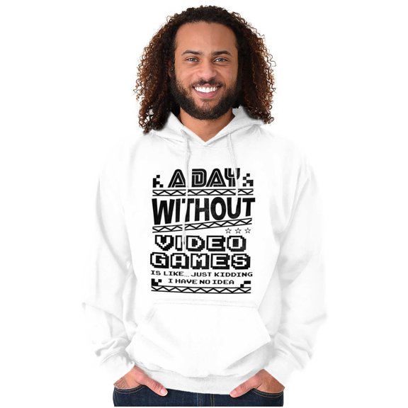 A Day Without Video Games Unisex Plus Fleece Graphic Hoodie Brisco Brands 3X