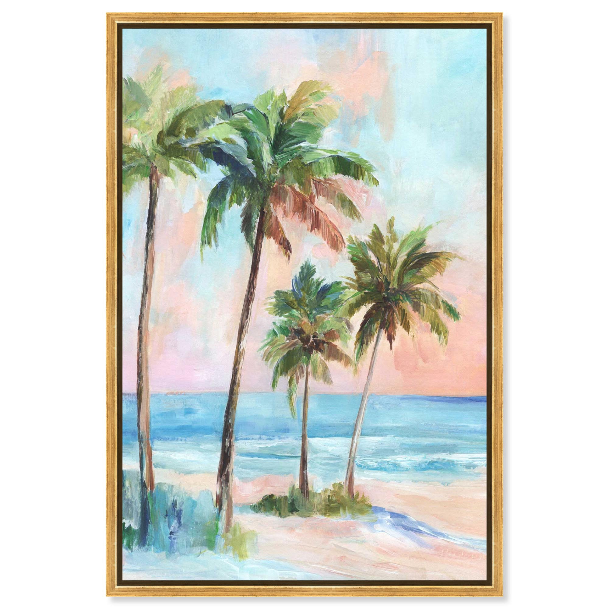 A Day at the Beach Canvas Print Coastal Bathroom Art by Art Remedy ...