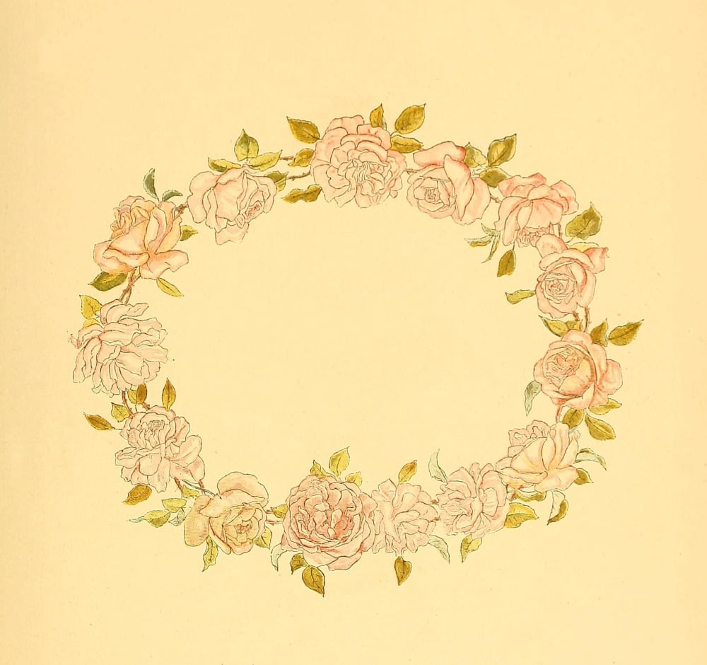 A Day in a Childs Life 1881 Rose wreath Canvas Art - Kate Greenaway (24 x 36)
