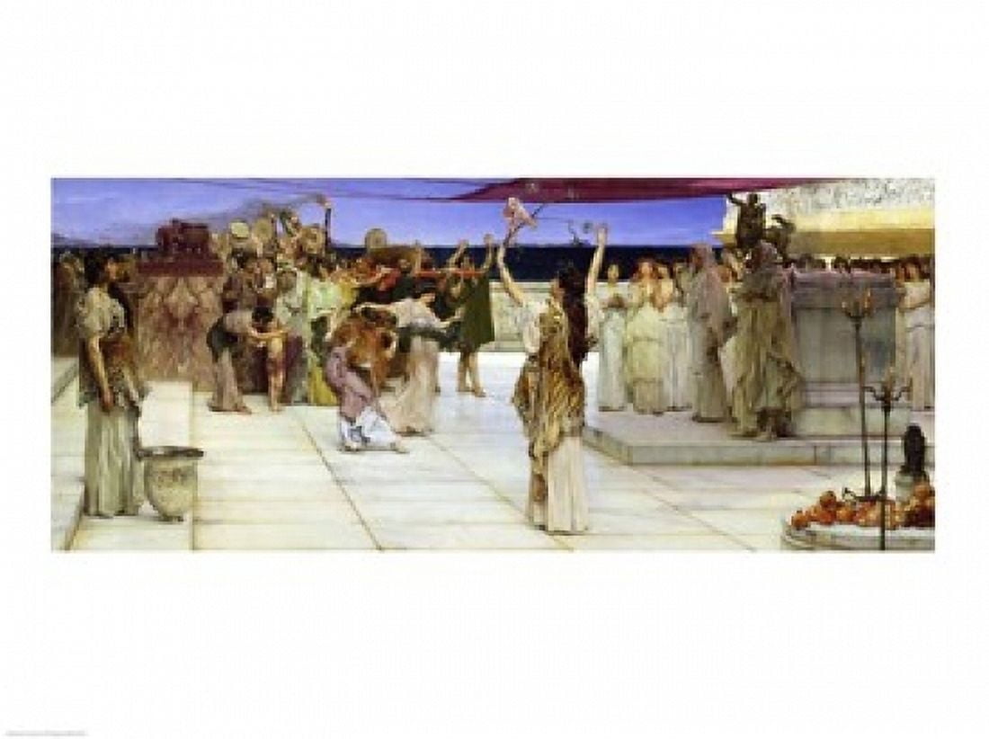 A Dedication to Bacchus 1889 Canvas Art - Sir Lawrence Alma-Tadema (36 x 24)