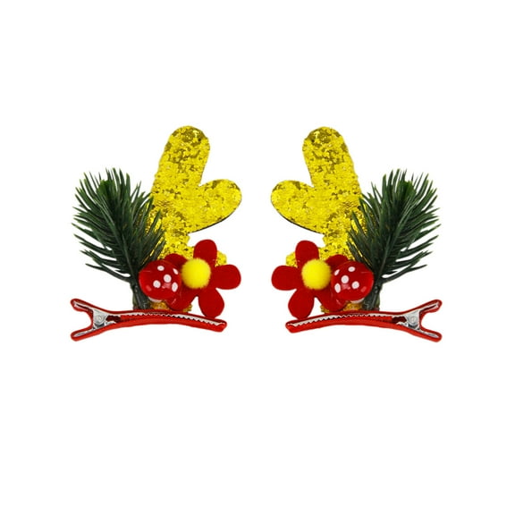 A Deer Themed Hair Clip With Bells For Children Christmas Decor Plastic Build For Festive Hairstyles