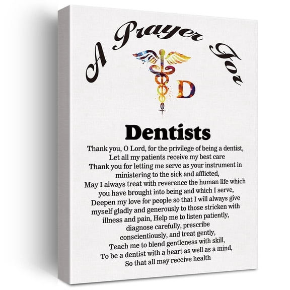 A Dentist's Prayer Canvas Home Wall Art Decor Dentists Gift Painting Dental Professionals Poster Framed Ready to Hang