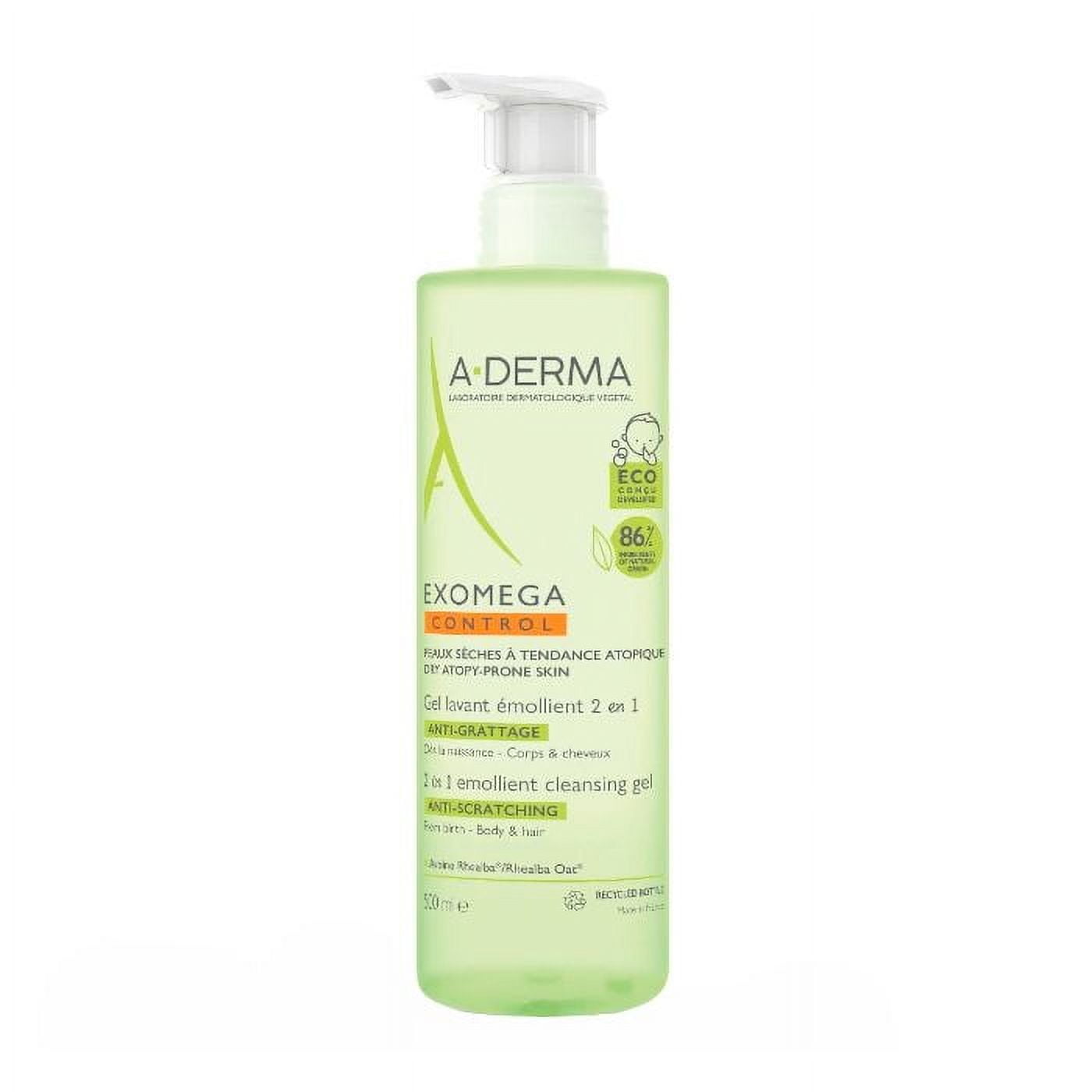 A-Derma Exomega Gel is a gentle cleansing gel for the care of sensitive skin and scalp with atopic tendency of newborns 500ml